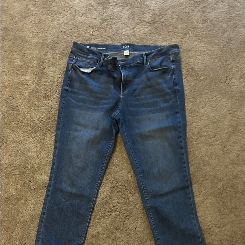 LOFT outlet Dark Blue Skinny Cropped Jeans